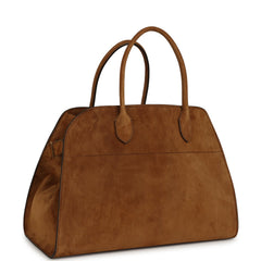 The Row Soft Margaux 15 Bag Cider Suede Gold Hardware