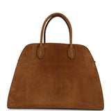 The Row Soft Margaux 15 Bag Cider Suede Gold Hardware