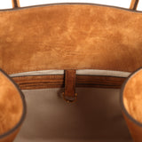 The Row Soft Margaux 15 Bag Cider Suede Gold Hardware