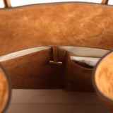 The Row Soft Margaux 15 Bag Cider Suede Gold Hardware