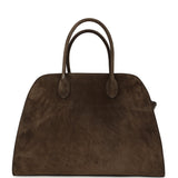 The Row Soft Margaux 15 Bag Nut Brown Suede Silver Hardware