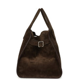 The Row Soft Margaux 15 Bag Nut Brown Suede Silver Hardware
