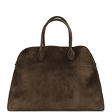 The Row Soft Margaux 15 Bag Nut Brown Suede Silver Hardware