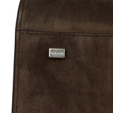 The Row Soft Margaux 15 Bag Nut Brown Suede Silver Hardware