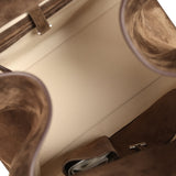 The Row Soft Margaux 15 Bag Nut Brown Suede Silver Hardware