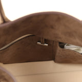 The Row Soft Margaux 15 Bag Nut Brown Suede Silver Hardware