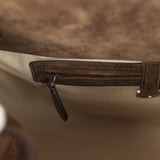 The Row Soft Margaux 15 Bag Nut Brown Suede Silver Hardware