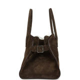 The Row East West Margaux Bag Nut Suede Silver Hardware - Thumbnail View 3