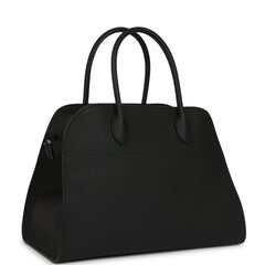 The Row Soft Margaux 12 Bag Black Calfskin Silver Hardware
