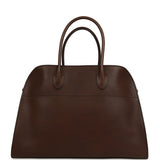 The Row Soft Margaux 15 Deep Brown Saddle Leather Silver Hardware - Thumbnail View 1