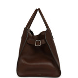 The Row Soft Margaux 15 Deep Brown Saddle Leather Silver Hardware - Thumbnail View 3