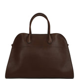 The Row Soft Margaux 15 Deep Brown Saddle Leather Silver Hardware - Thumbnail View 4