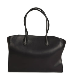 The Row Marlo 14 Tote Bag Black Saddle Silver Hardware