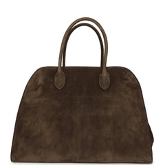 The Row Soft Margaux 15 Bag Nut Brown Suede Silver Hardware