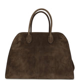 The Row Soft Margaux 15 Bag Nut Brown Suede Silver Hardware - Thumbnail View 1