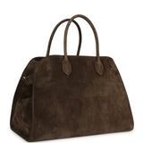 The Row Soft Margaux 15 Bag Nut Brown Suede Silver Hardware - Thumbnail View 2
