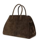 The Row Soft Margaux 15 Bag Nut Brown Suede Silver Hardware - Thumbnail View 4