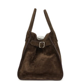 The Row Soft Margaux 15 Bag Nut Brown Suede Silver Hardware - Thumbnail View 3