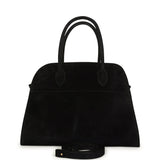 The Row Soft Margaux 12 Bag Black Suede Gold Hardware - Thumbnail View 1
