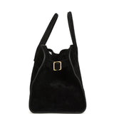 The Row Soft Margaux 12 Bag Black Suede Gold Hardware - Thumbnail View 3