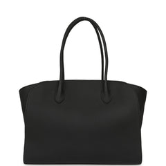 The Row Marlo 14 Tote Bag Black Calfskin Silver Hardware