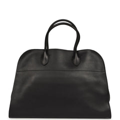 The Row Soft Margaux 15 Bag Black Saddle Gold Hardware