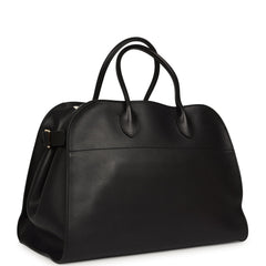The Row Soft Margaux 15 Bag Black Saddle Gold Hardware