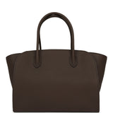 The Row Marlo 12 Tote Bag Deep Brown Calfskin Silver Hardware - Thumbnail View 1