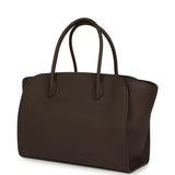 The Row Marlo 12 Tote Bag Deep Brown Calfskin Silver Hardware - Thumbnail View 5