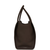 The Row Marlo 12 Tote Bag Deep Brown Calfskin Silver Hardware - Thumbnail View 3