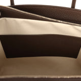 The Row Marlo 12 Tote Bag Deep Brown Calfskin Silver Hardware - Thumbnail View 12