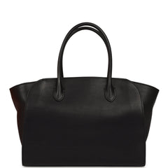 The Row Marlo 12 Tote Bag Black Saddle Silver Hardware