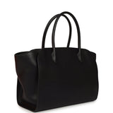 The Row Marlo 12 Tote Bag Black Saddle Silver Hardware - Thumbnail View 2