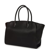 The Row Marlo 12 Tote Bag Black Saddle Silver Hardware - Thumbnail View 5