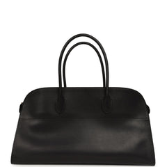 The Row East West Margaux Bag Black Saddle Leather Gold Hardware