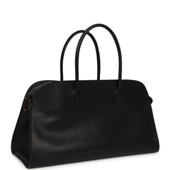 The Row East West Margaux Bag Black Saddle Leather Gold Hardware