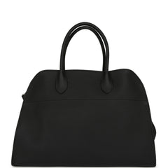 The Row Soft Margaux 15 Bag Black Calfskin Silver Hardware