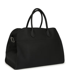 The Row Soft Margaux 15 Bag Black Calfskin Silver Hardware