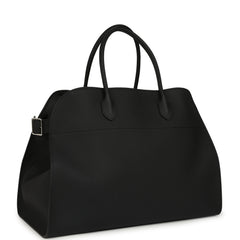 The Row Soft Margaux 17 Bag Black Calfskin Silver Hardware