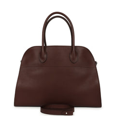 The Row Soft Margaux 12 Bag New Burgundy Saddle Leather Silver Hardware