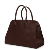 The Row Soft Margaux 12 Bag New Burgundy Saddle Leather Silver Hardware - Thumbnail View 5