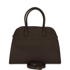 The Row Soft Margaux 12 Bag Deep Brown Calfskin Silver Hardware