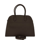 The Row Soft Margaux 12 Bag Deep Brown Calfskin Silver Hardware - Thumbnail View 1