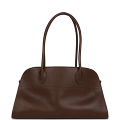 The Row Margaux Shoulder 12 Deep Brown Saddle Silver Hardware