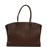 The Row Marlo 14 Tote Bag Deep Brown Saddle Silver Hardware - Thumbnail View 1