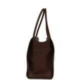 The Row Marlo 14 Tote Bag Deep Brown Saddle Silver Hardware - Thumbnail View 3