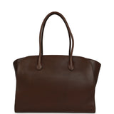 The Row Marlo 14 Tote Bag Deep Brown Saddle Silver Hardware - Thumbnail View 4