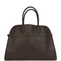 The Row Soft Margaux 15 Mid Grey Saddle Leather Silver Hardware