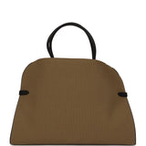 The Row Margaux 15 Ceinture Bag Fango Canvas, Black Saddle Gold Hardware - Thumbnail View 4