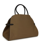 The Row Margaux 15 Ceinture Bag Fango Canvas, Black Saddle Gold Hardware - Thumbnail View 2